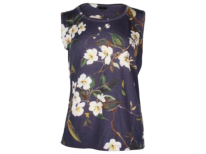 Escada Sleeveless Top in Floral Print Wool  ref.957935