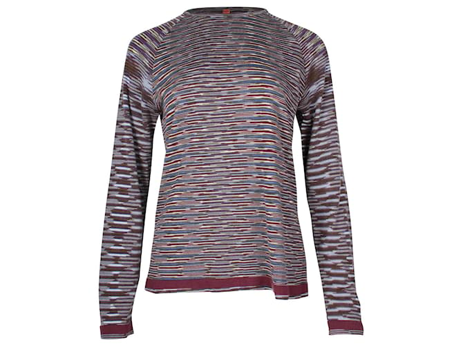 Suéter de gola redonda Missoni em lã multicolorida Multicor  ref.957936