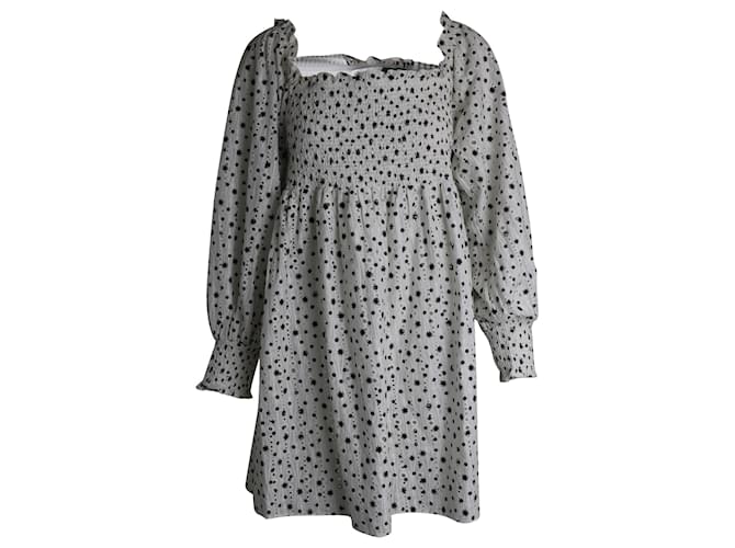 Autre Marque Rixo Bethany Eyelet Puff Sleeved Mini Dress in White Cotton  ref.957961