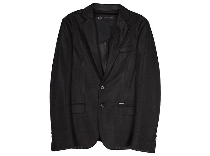 Dsquared2 Halbtransparenter Mesh-Blazer aus schwarzem Polyester