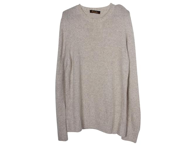 Loro Piana Pullover mit Rundhalsausschnitt aus beigem Kaschmir Wolle  ref.957983