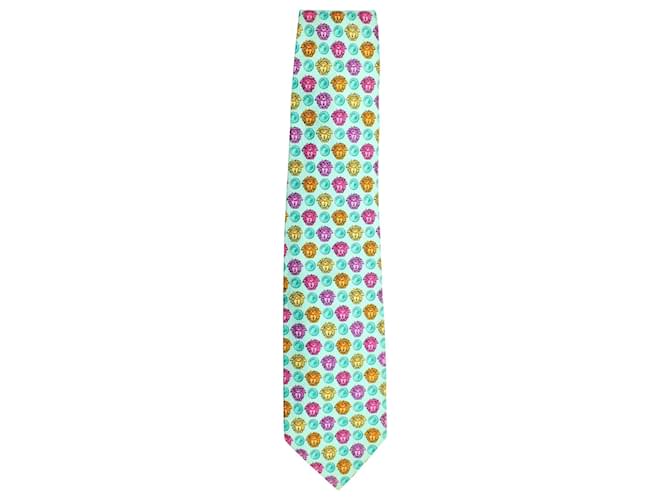 Gianni Versace Printed Tie in Multicolor Silk Python print  ref.958009