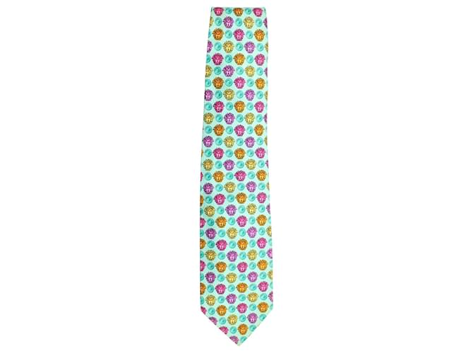 Gianni Versace Printed Tie in Multicolor Silk Multiple colors  ref.958009