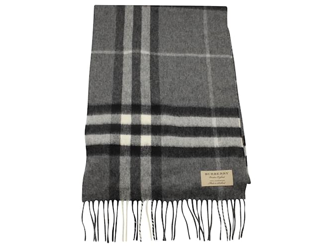 BURBERRY: cashmere scarf - Grey  Burberry scarf 8016395 online at