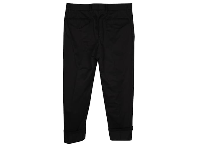 Gucci Web Detail Trousers in Black Cotton   ref.958014