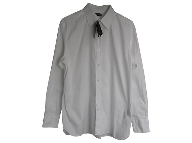 Tom Ford Classic Button Up Shirt in White Cotton  ref.958019