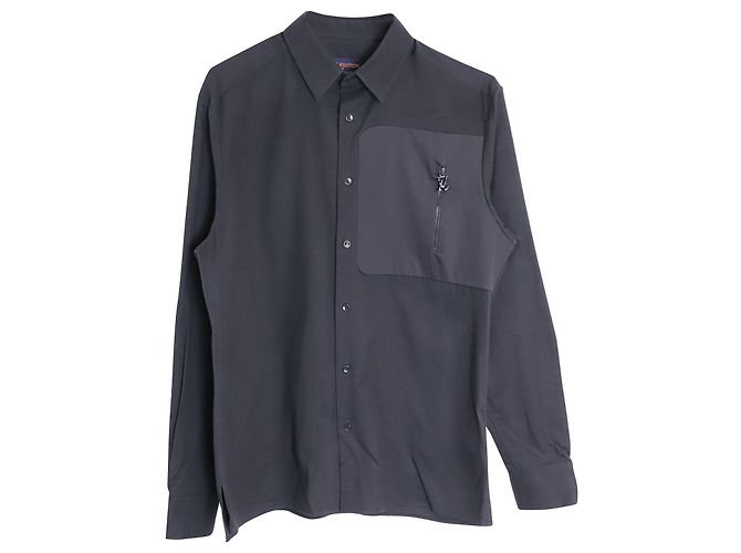 Camicia con dettaglio cerniera Louis Vuitton in cotone nero