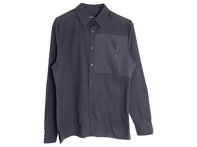 Louis Vuitton-Hemd mit Reißverschlussdetail aus schwarzer Baumwolle  ref.958025