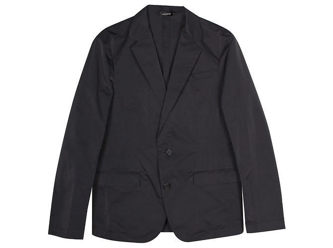 Jil Sander Tailored Single Breasted Blazer in Black Polyester