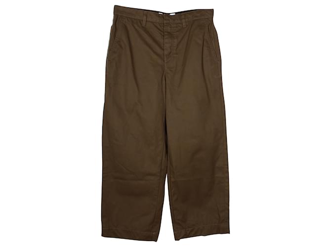 Pantaloni Loewe Fisherman Loose Fit in cotone verde kaki Cachi  ref.958040