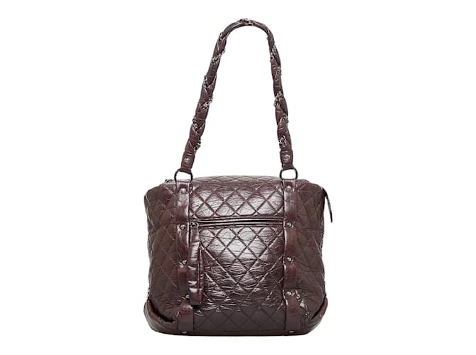 Chanel Quilted Leather Lady Braid Tote Brown  ref.958053