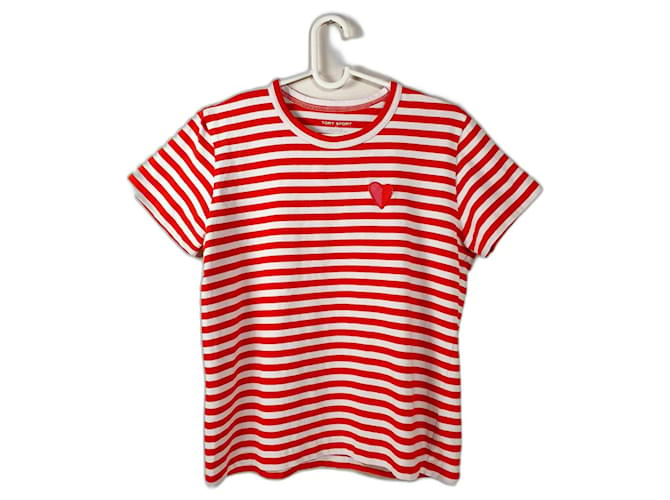 Tory Burch Tops White Red Cotton  ref.958094