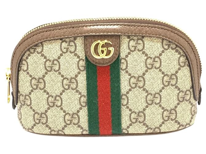 Bolsa cosmética Gucci Marrom Lona  ref.958124