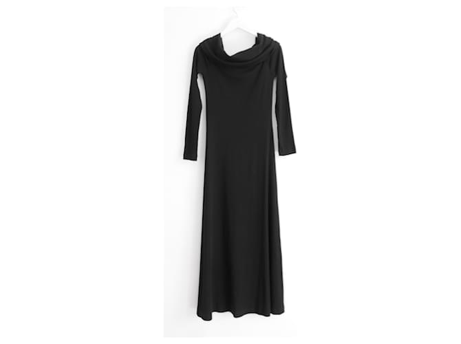 Autre Marque Rosetta Getty cowl neck black midi dress Cotton  ref.958480