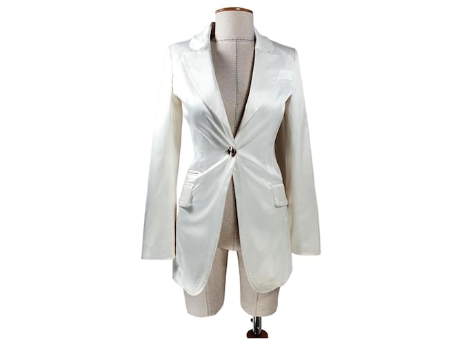 Prada Jackets White Cotton Polyester Elastane  ref.958481