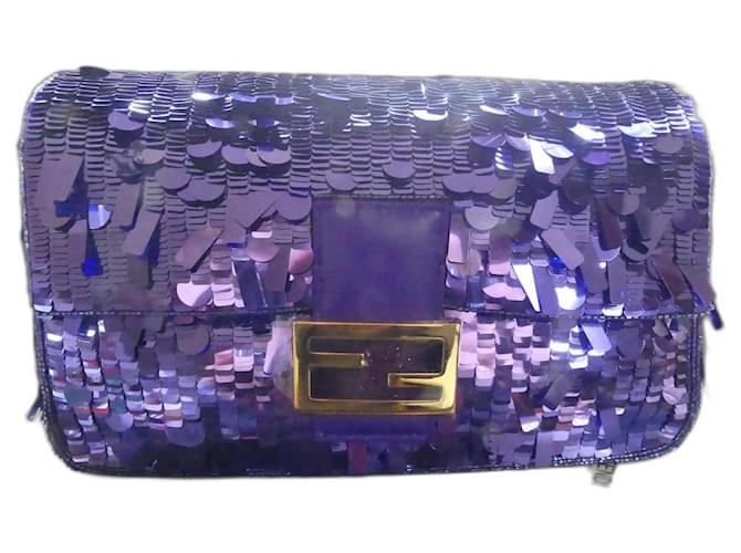 Fendi 1997 re-issue baguette Dark purple Leather  ref.958505