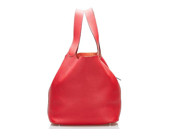 Hermes Red Clemence Leather Picotin Lock TGM 31 Tote Bag - ShopStyle