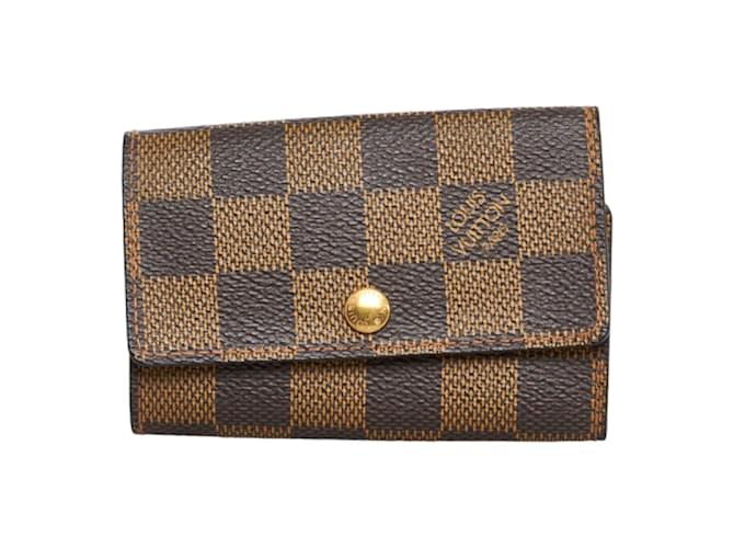 Louis Vuitton damier ebene 6 Key Holder  N62630 Brown Cloth  ref.958650