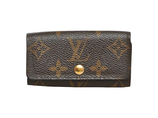 Louis Vuitton Monogramm-Multikel 4 Schlüsselhalter M62631 Braun Leinwand  ref.958653