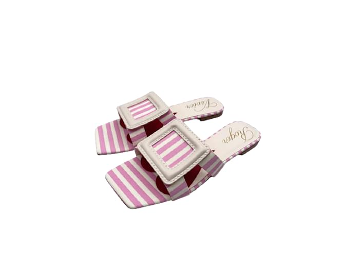 ROGER VIVIER  Sandals T.EU 38 cloth Pink  ref.958663