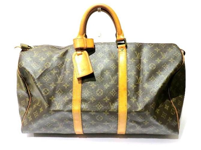 Louis Vuitton Keepall 50 Brown Cloth  ref.958884