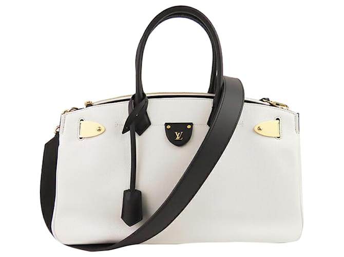 Louis Vuitton White All Set MM Black Leather Pony-style calfskin ref.958925  - Joli Closet
