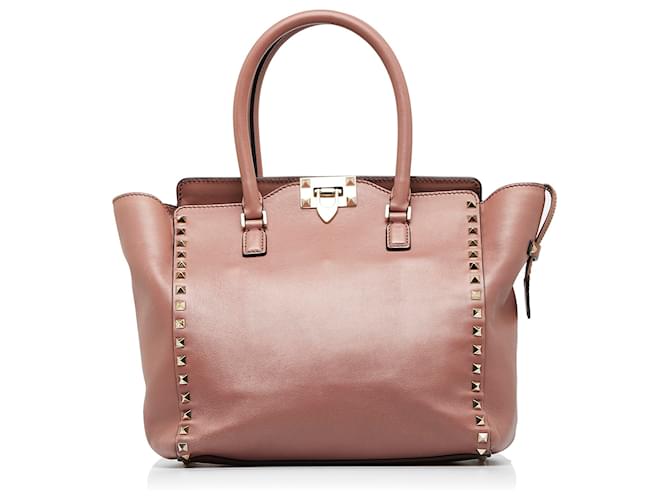 Valentino Rockstud Rolling Trapeze Tote Bag