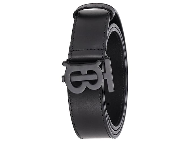 Burberry Monogram Logo Plaque Buckled Belt in Black Calfskin Leather  Pony-style calfskin ref.958985 - Joli Closet