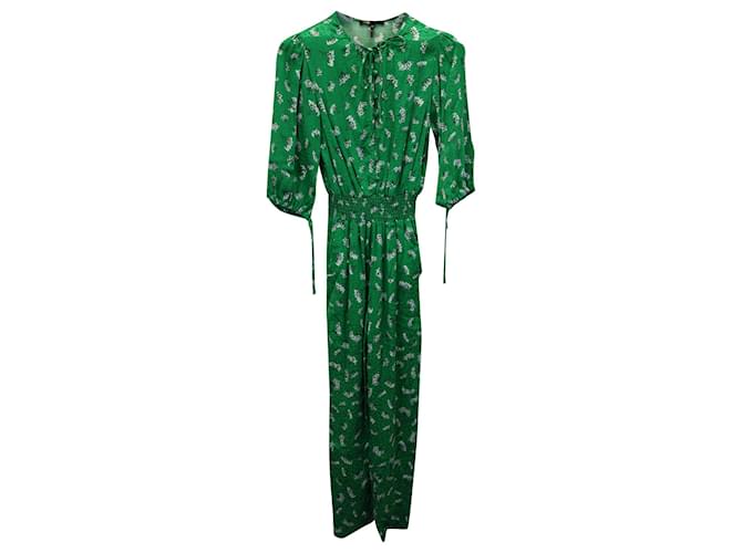 Maje Printed Jumpsuit in Green Viscose Cellulose fibre  ref.959001