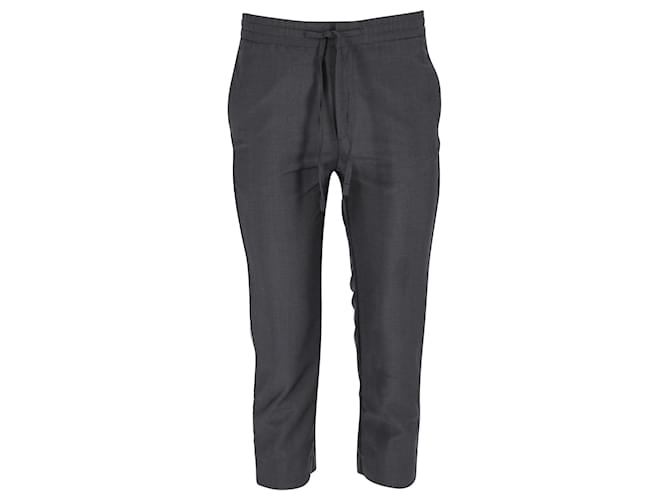 Y's Wool Gabardine Drawstring Pants (Trousers) Black 3 | PLAYFUL