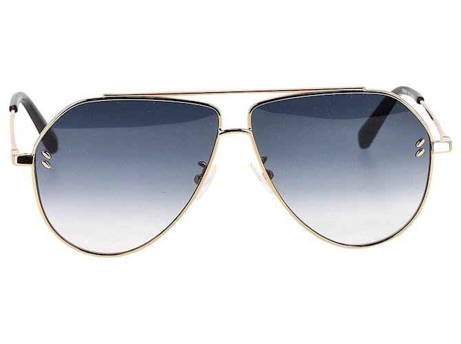 Stella Mc Cartney Stella McCartney SC0063S Gradient Aviator Sunglasses in Gold Metal Golden  ref.959020