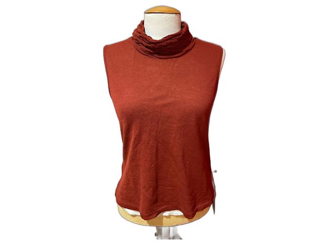 Autre Marque Jersey sin mangas Créa Concept marrón lana Marrón oscuro