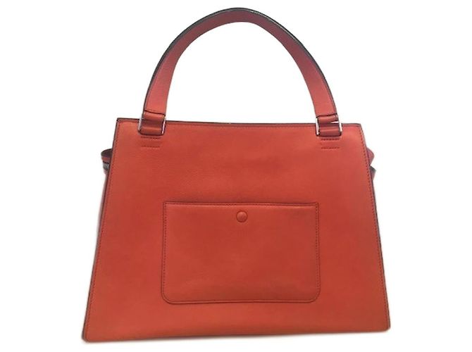 Bolsa Céline Edge Large em couro laranja