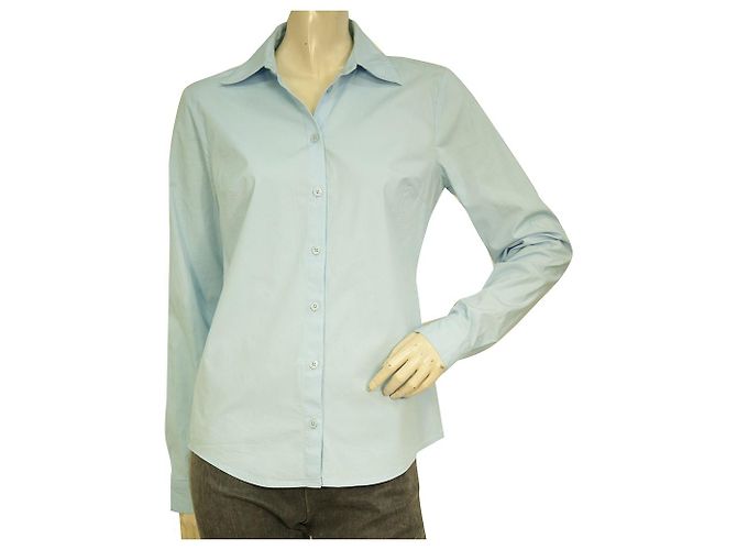 Michael Kors Camisa azul claro con cuello y botones en la parte delantera Talla S