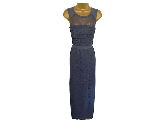 WHISTLES Womens Narcisse Petrol Blue Lace Maxi Dress UK 10 US 6 EU 38  ref.959069