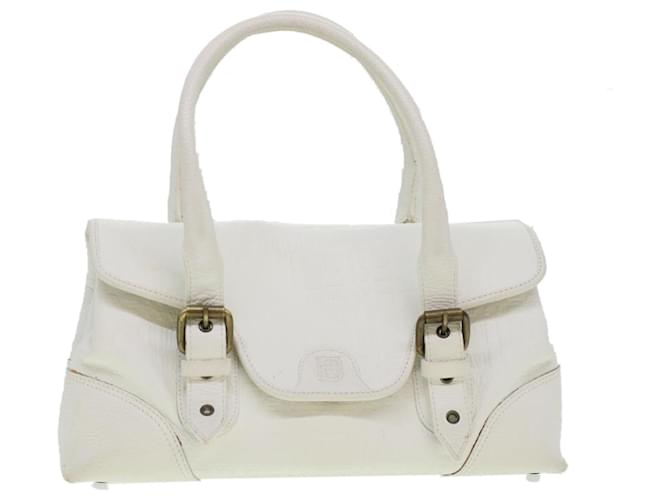 BURBERRY Shoulder Bag Leather White Auth bs5985  ref.959118