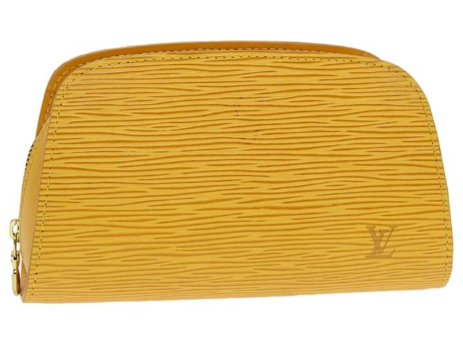 LOUIS VUITTON Epi Dauphine PM Pouch Yellow M48449 LV Auth 44949 Leather  ref.959171