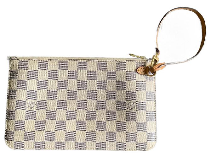 Louis Vuitton Neverfull Clutch Bag Damier Azur