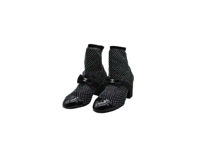CHANEL  Ankle boots T.EU 39 glitter Black