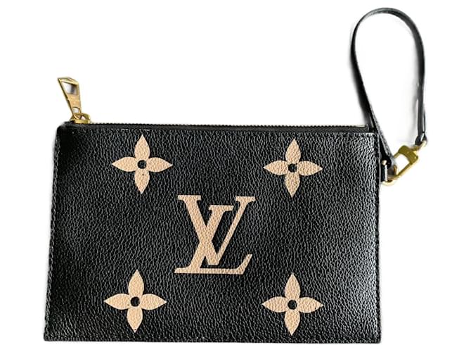 Néonoé Louis Vuitton Neverfull Clutch Bag Schwarz Leder  ref.959289