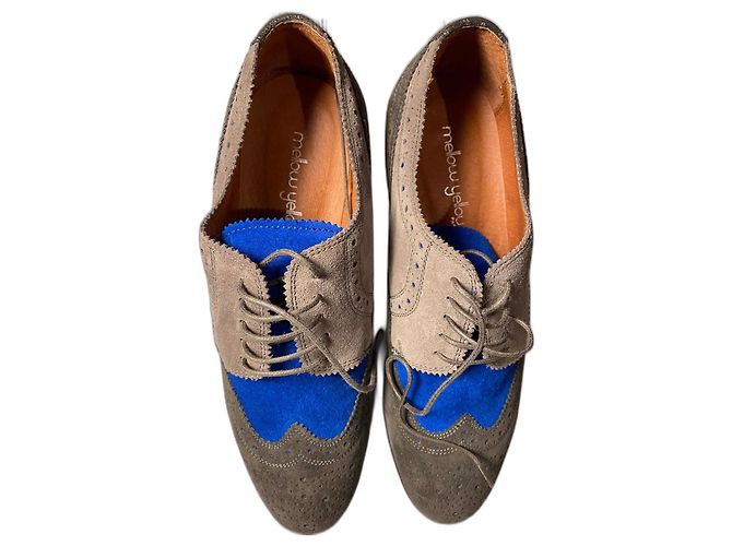 Mellow Yellow Derbies en daim gris foncé Gris anthracite