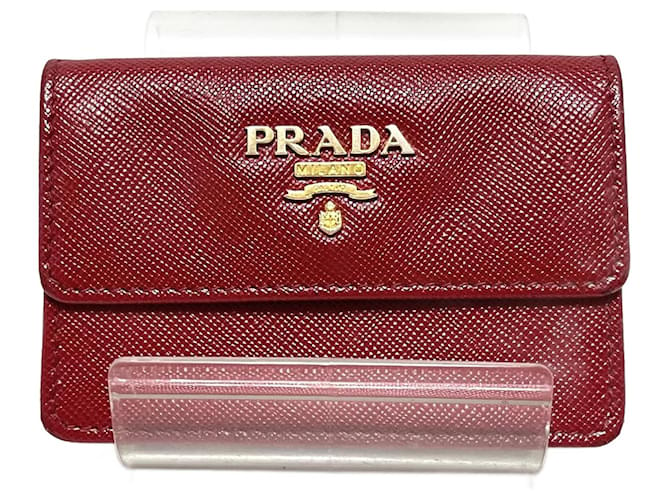 Prada Red Leather Card Holder