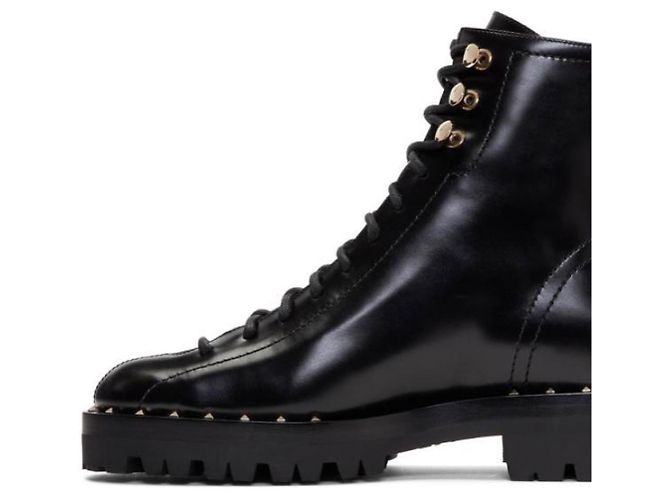 Autre Marque Botas de piel negras talla 41 Negro