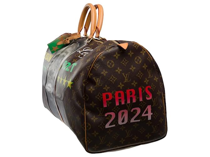 Keepall LOUIS VUITTON Bag in Brown Canvas - 33355121304 Cloth  ref.959766