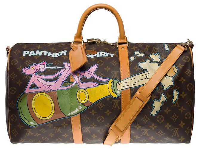 LOUIS VUITTON Borsa Keepall in Tela Marrone - 101244