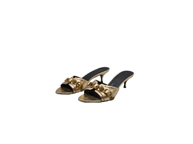 BALENCIAGA  Sandals T.EU 38 Leather Golden  ref.959828