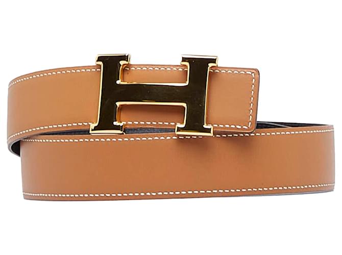 Hermès Hermes Brown Reversible Constance Belt Leather Pony-style calfskin  ref.959971 - Joli Closet