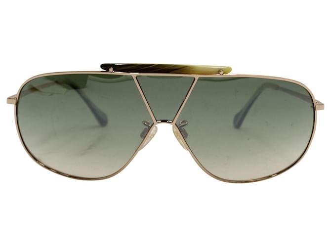Óculos de sol vintage retrô Balenciaga em metal dourado  ref.960058