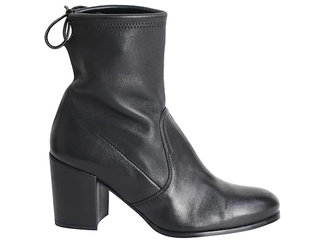 Stuart Weitzman Shorty Ankle Boots in Black Leather  ref.960059