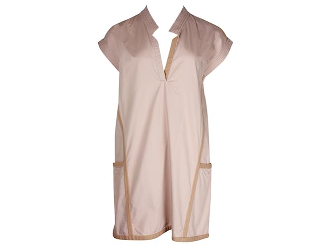 Trim Hermès-Tunikakleid mit Lederbesätzen aus rosa Baumwolle Pink  ref.960060